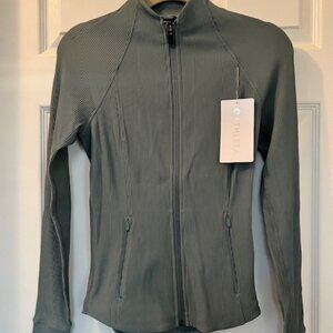 Athleta Salutation Ribbed Jacket – XXS – Greenish Gray, NWT